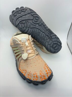 Five Finger Inspired Orange and Grey Barefoot Water Sneakers Size 42 US 11
